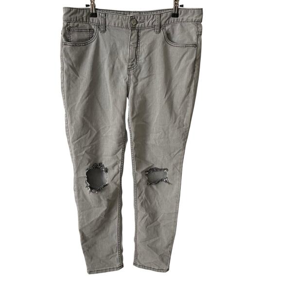Free People 31 Skinny Jeans Gray Destroyed Distressed Casual - Picture 1 of 10